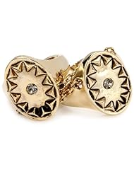 House of Harlow 1960 Gold-Plated Double Metal Sunburst Ring