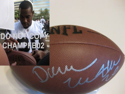 DARREN MCFADDEN,OAKLAND RAIDERS,ARKANSAS,SIGNED,AUTOGRAPHED,NFL FOOTBALL WITH PROOF + COA