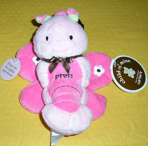 Carter's Pink Plush Crib Toy Butterfly with Lights and Sounds