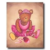 Ballet Teddy Bear Pink Tutu Ballerina Kids Room Wall Picture 16x20 Art Print