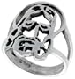 Sterling Silver Face of Jesus Christ Ring (Available in Sizes 5 to 12), 7/8" (22mm) wide, size 10