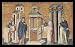 Pietro Cavallini (Mosaics with cycle of 6 scenes to Marie lives in the apse of Santa Maria in Rome Trasteverde, scene: Presentation of the boy Jesus in the Temple) White Wood-Mounted Art Poster Print - 13" X 19"