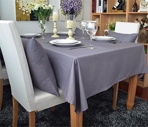 BYCE 100% Cotton Tablecloth Pure Grey Rectangular Table Cloth For Wedding Stain Dust-Proof Cloth Decorative Table Cover,Several Size,90x90cm (36x36 inch)