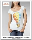 made U lookメイドユールック バルーンキャップスリーブライトブルーTシャツ