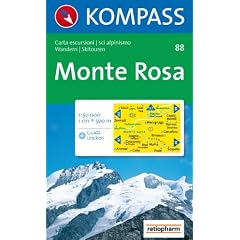 Monte Rosa: Wander- und Skitourenkarte. Carta escursionistica, scialpinistica. 1:50.000