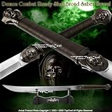 Demon Combat Ready Skull Broad Saber Sword* W/ Shealth