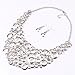 Qiyun (TM) Circles Graduated Bubbles Flat Plaque Bib Statement Choker Necklace Earring Set