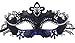 Masquerade Mask Shiny Metal Rhinestone Venetian Pretty Party Evening Prom Mask(Dark blue + Black)
