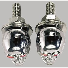 Custom Accessories Skull License Plate Fastners Pair