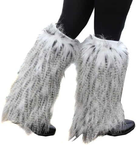 ECOSCO One Pair Women WARM SOFT COZY FUZZY Faux Fur Leg Warmer Boot Cuff Cover (White)