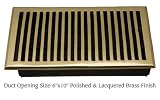 Brass Elegans 116GR-PLB Polished Brass Contemporary Contemporary 6 x 10 Solid Brass Floor Register