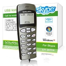 Sogatel - Windows 7, Vista, XP T�l�phone VoIP Skype compatible avec l'�cran LCD gris
