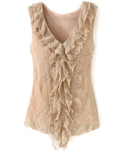 Stretch Lace Ruffle Top