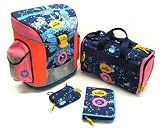 School Backpack, Ergonomic Lightweight. Set with Pencil Case and Sport Bag. Elf's Heart Design