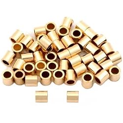 50 Gold Filled Tube Crimp Beads Jewelry Beading 2mm