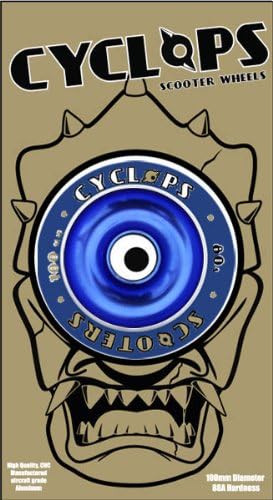 Cyclops Scooters Solid Alloy Core Wheel (Blue/Blue, 100-mm)