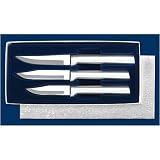 Rada Cutlery Paring Knives Galore 3 Piece Boxed Gift Set with Solid Cast Brushed Aluminum Handles, Made in USA