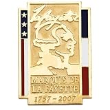 14K Yellow Gold Marquis de La Fayette Commemorative Lapel Pin