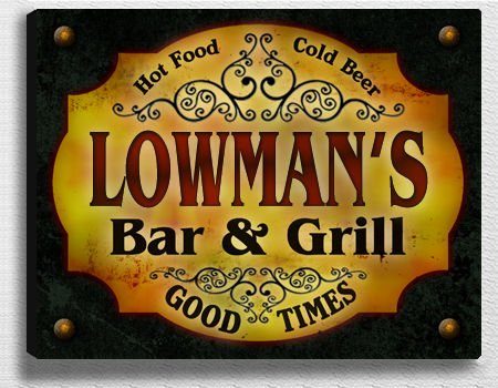 Lowman's Bar & Grill 14'' x 11'' Collectible Stretched Canvas
