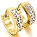 Men's Stainless Steel Stud Hoop huggie Earrings CZ Silver Gold Charm Elegant