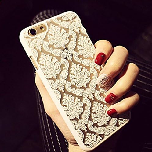 Case for Iphone 6 Plus / Iphone 6s Plus,zada Baroque Retro Court Lace Pattern Texture Hard Plastic Clear Ultra Slim Pc Hard Protective Case (White, iPhone6plus/6splus)