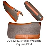 Saddle Pad - 30 x 32 x 3/4 Western Square Skirt