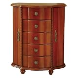 Savannah Burlwood Walnut Finish Jewelry Box
