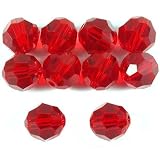 10 Siam Round Swarovski Crystal Beads Beading 5000 6mm ~ Swarovski