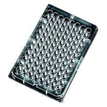 Sterilin 539224-04 Clear Polystyrene Sterile 96-Well Microtiter Plate, 310 microliter Volume, V-Bottom (Case of 50)