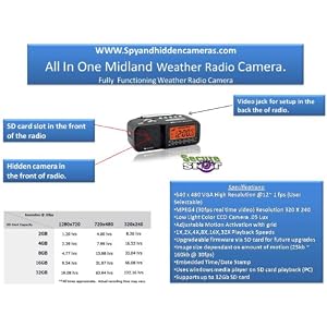 Nanny Cam, Midland Very Small Low Profile Am fm Clock Radio with Weather Band Alert Nanny... by spyandhiddencameras.com