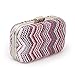 BMC Fashionable Multicolored Zigzag Design Woven Twine Statement Clutch Handbag