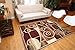 Generations Brand New Contemporary Modern Square and Circles Area Rug, 2' x 7', Brown/Beige