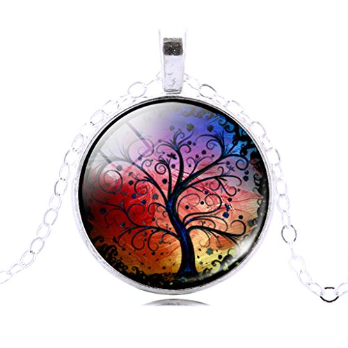 Attractive Sunset Glow Tree Necklace Fashion Glass Long Necklace