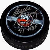 Mike Bossy Autographed New York Islanders Game Model Puck with 78 ROY and 91 HOF Inscriptions