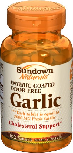 Sundown Garlic - Odor Free 400mg Enteric coated Tablets - 100ct, Bottles (Pack of 2)