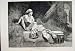 1886 Lady Sitting Garden Man Approaching Antique Print