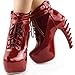 SHOW STORY Lace Up Buckle High-top Bone High Heel Platform Ankle Boots,LF40601