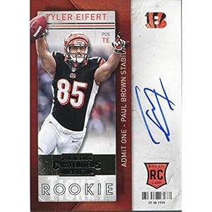 Tyler Eifert Autographed 2013 Panini Contenders Rookie Card - NFL Slabbed Autographed Rookie Cards
