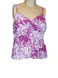 Womens Plus Size C - D and Dd Coco Reef Tankini Swimsuit Top - Halter Twist Bra - Underwire - Plum