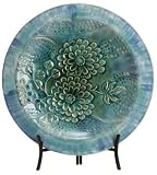 Set of 2 Charger with Stand Set in Aqua Reactive Glaze Finish