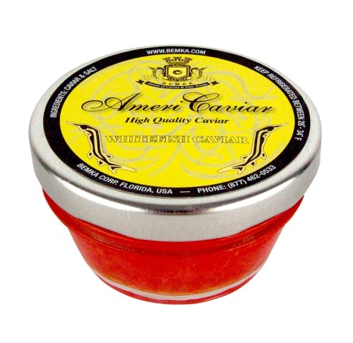 Bemka.com Canadian Red Whitefish Wild Caviar, 2008, 1 ounce Jars by Bemka.com