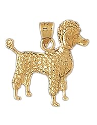 Dazzlers Solid 14k Gold Poodle Dog Charm Pendant Available in three colors from jewelsberry (weights: 3.0 grams only)