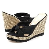 CutesyGirl Jazz21 Wedges Black 5.5 Black