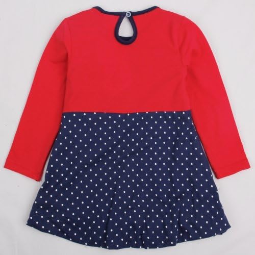 Baby Girls Kids Lovely Bowknot Cartoon Animal Embroidery Dress Faux 2Pcs 2-3Y