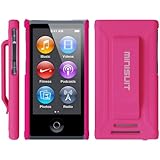 Minisuit JAZZ Slim Shell Case with Belt Clip + Screen Protector for iPod Nano 7 or 8 / 7th or 8th Gen (Rubberized Pink)