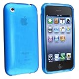 GTMax Transparent Blue Durable Flex Crystal Shield Back Cover Case (Thin - 0.6mm) For AT&T Apple Iphone 3G / 3GS Smartphone