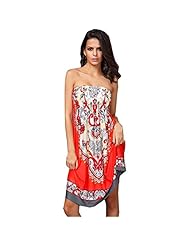 Strapless Silk General Print  Dress