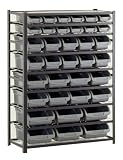 Sandusky Lee UR4416BIN36 Black Zinc Steel Bin Shelving Unit with 36 Storage Bin, 57" Height x 44" Width x 16" Depth