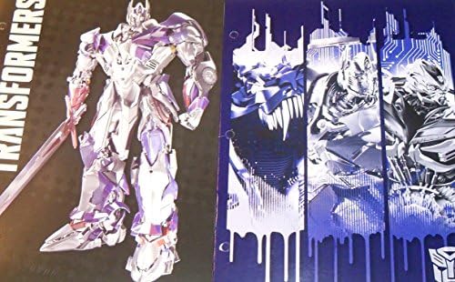 Transformers Age of Extinction 2 Folder Set ~ Silver Knight Optimus Prime Standing Tall, The Power to Transform