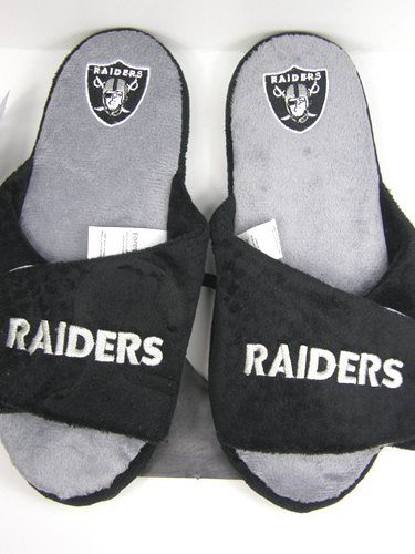 Oakland Raiders 2011 Open Toe Two Tone Hard Sole Slippers - M